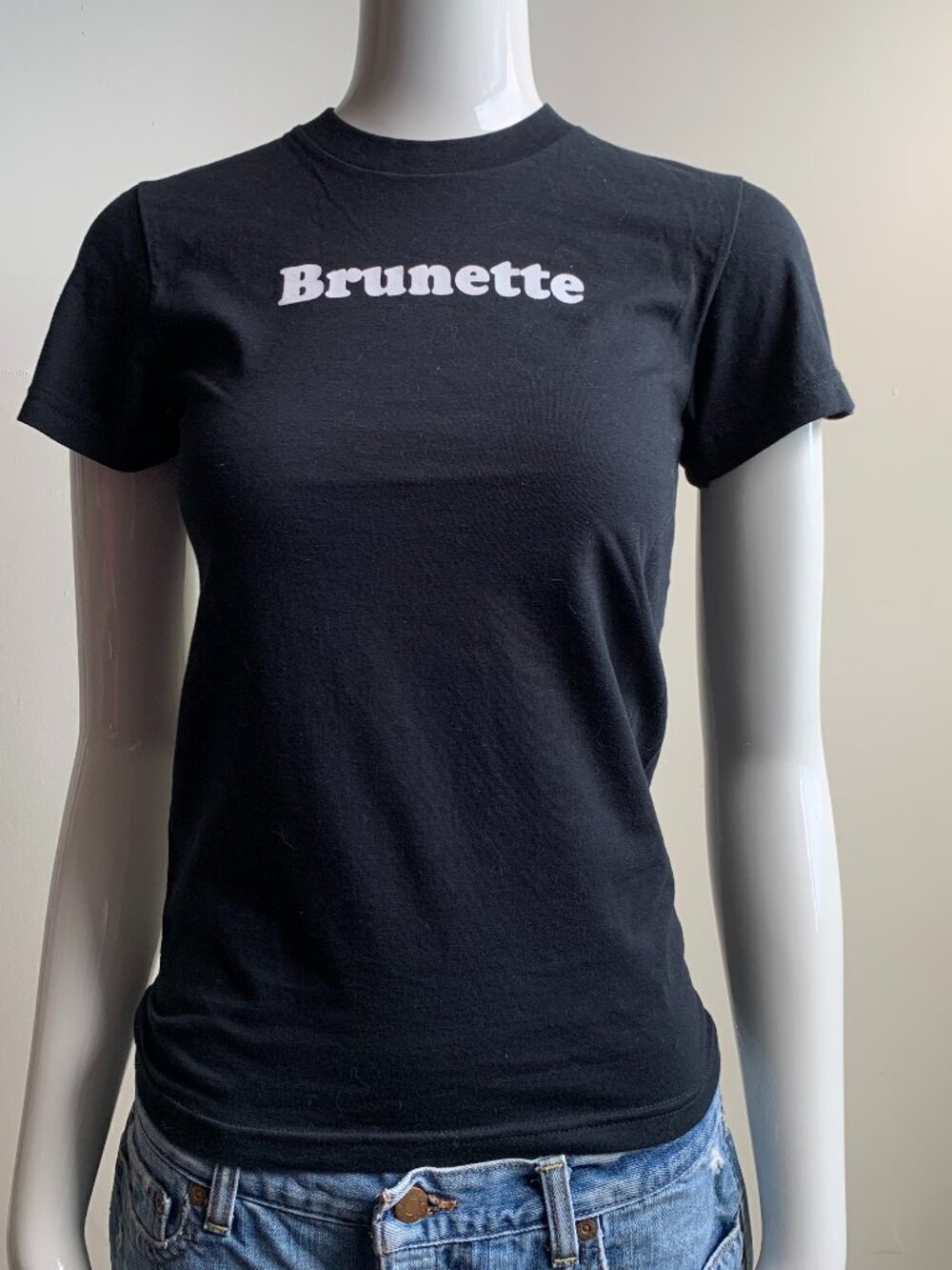 Adiqshun Brunette T-shirt top famous worn by Britney Spears Paris tshirt Y2K